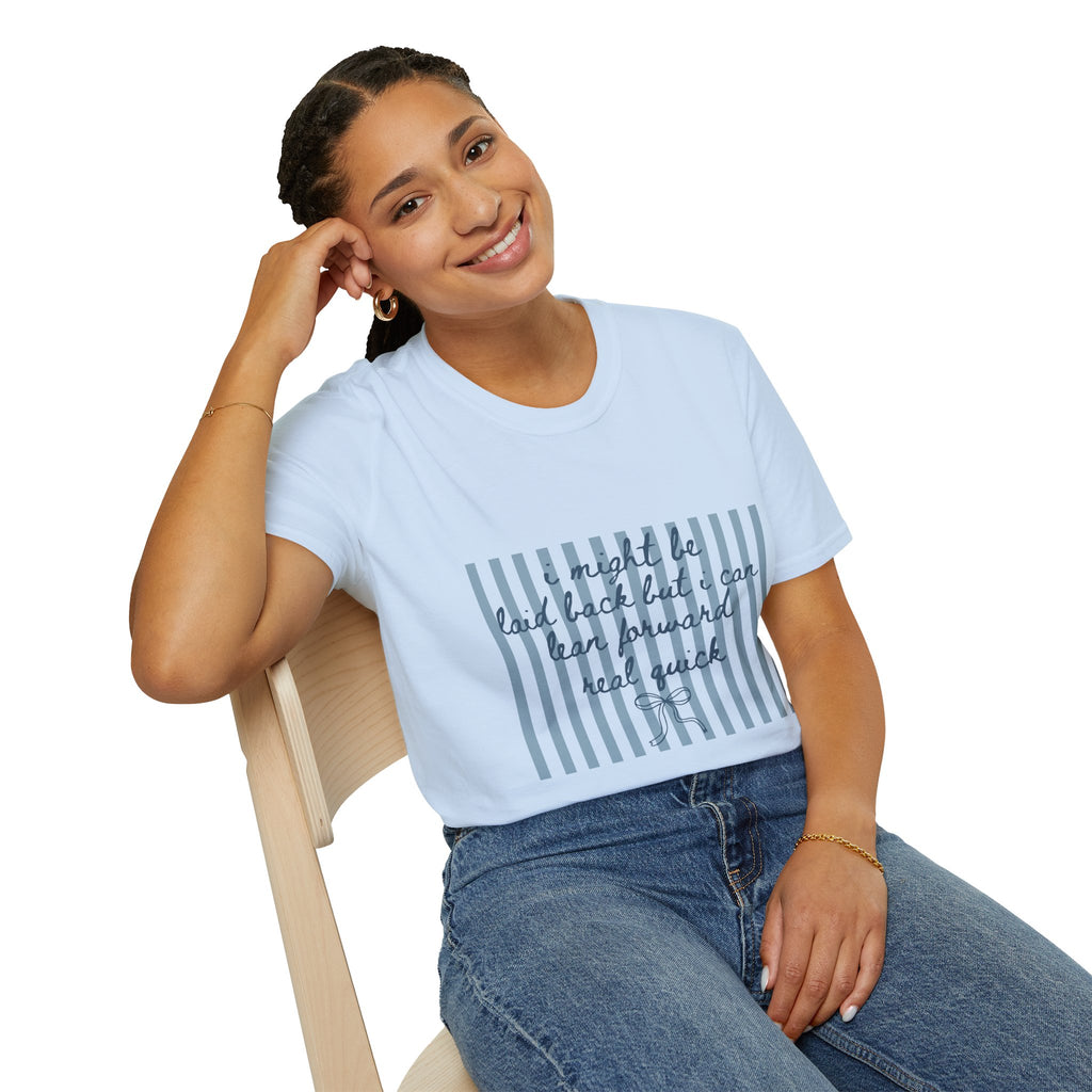 Can lean forward though- multi color options graphic tee