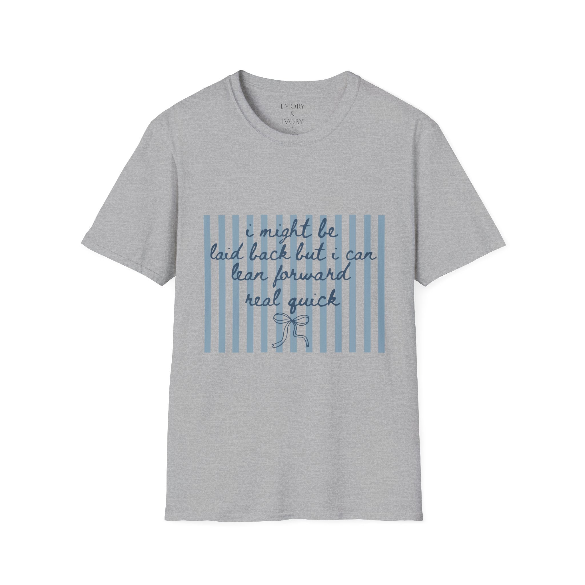 Can lean forward though- multi color options graphic tee